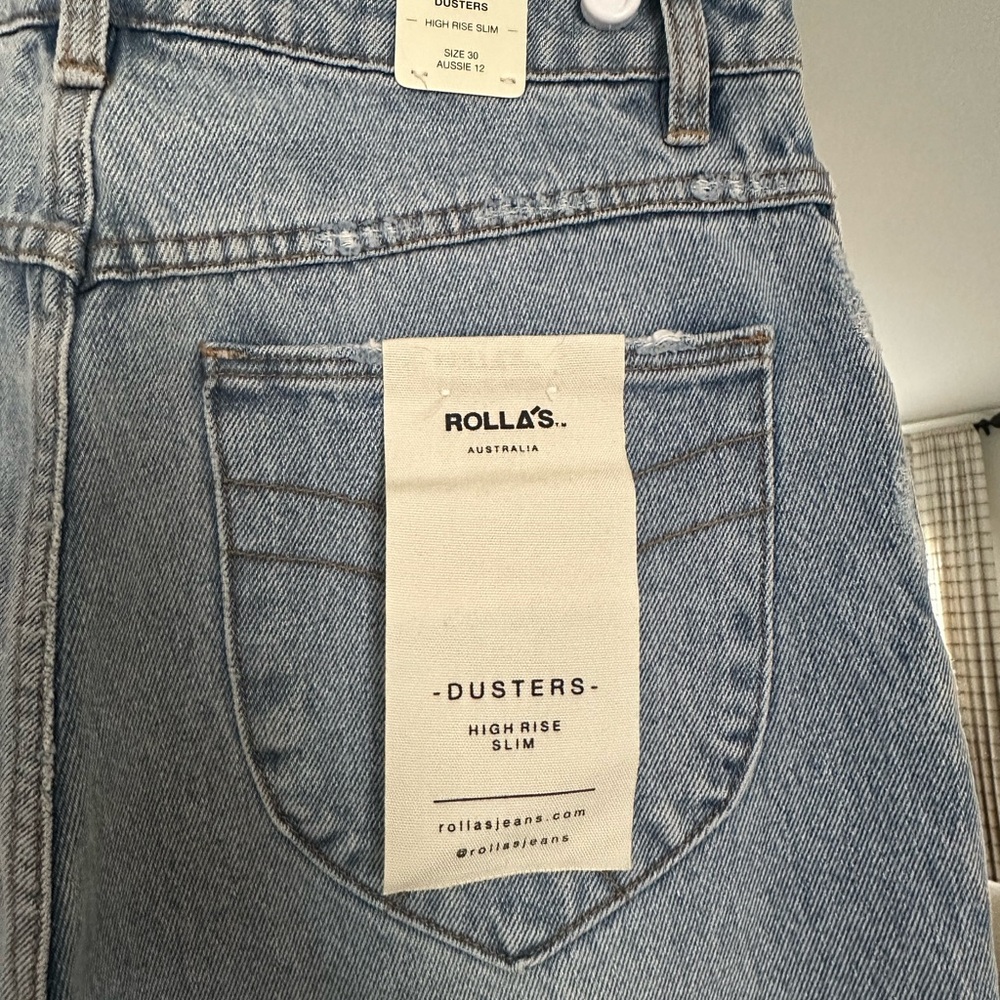 ROLLA'S Dusters High Rise Slim Jeans in Light Blue